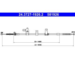 Brake Cable ATE 24.3727-1926.2 OE Ref 4643012400