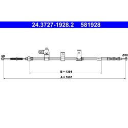 Câble de frein ATE 24.3727-1928.2 pour TOYOTA COROLLA OE 46430-02110