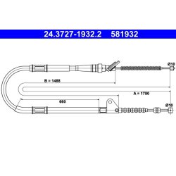 Brake Cable ATE 24.3727-1932.2 OE Ref 4643020361