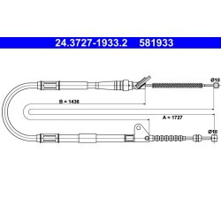 Brake Cable ATE 24.3727-1933.2 OE Ref 4642020351