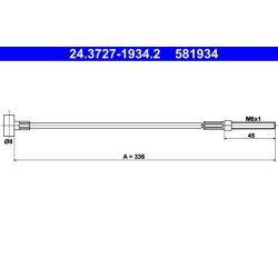 Brake Cable ATE 24.3727-1934.2 OE Ref 4641012280