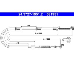 Brake Cable ATE 24.3727-1951.2 OE Ref 4642018030