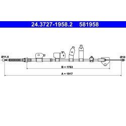 Brake Cable ATE 24.3727-1958.2 OE Ref 4642012590