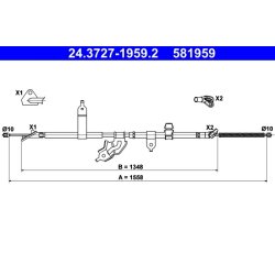 Brake Cable ATE 24.3727-1959.2 OE Ref 4643052151