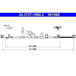Brake Cable ATE 24.3727-1960.2 OE Ref 4642052151