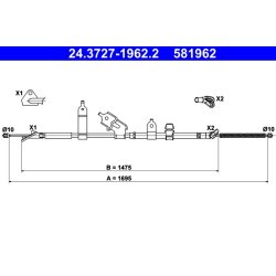 Brake Cable ATE 24.3727-1962.2 OE Ref 4642052330