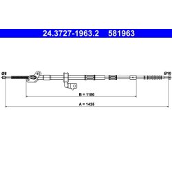 Câble de frein ATE 24.3727-1963.2 pour TOYOTA RAV OE 46420-42070