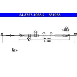 Câble de frein ATE 24.3727-1965.2 pour TOYOTA RAV OE 46420-42120