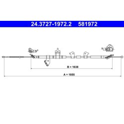 Câble de frein ATE 24.3727-1972.2 pour TOYOTA RAV OE 46420-42141
