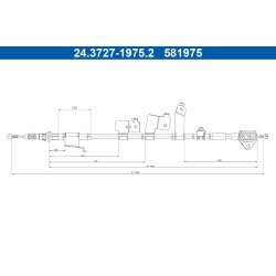 Câble de frein ATE 24.3727-1975.2 pour TOYOTA AURIS, COROLLA