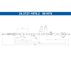 Câble de frein ATE 24.3727-1976.2 pour TOYOTA AURIS, COROLLA