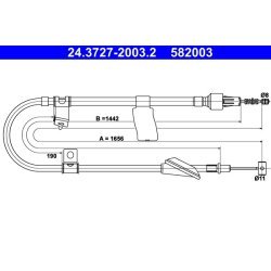 Brake Cable ATE 24.3727-2003.2 OE Ref 5440260G00