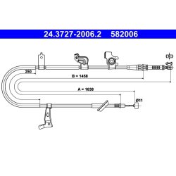 Câble de frein ATE 24.3727-2006.2 pour FIAT, SUZUKI SEDICI, SX4