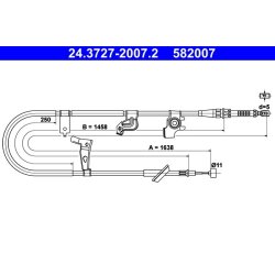 Câble de frein ATE 24.3727-2007.2 pour FIAT, SUZUKI SEDICI, SX4