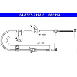 Brake Cable ATE 24.3727-2113.2 OE Ref MR955256