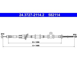 Brake Cable ATE 24.3727-2114.2 OE Ref MR249713