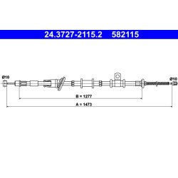Brake Cable ATE 24.3727-2115.2 OE Ref MR249714