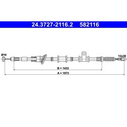 Brake Cable ATE 24.3727-2116.2 OE Ref MR475555