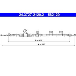 Câble de frein ATE 24.3727-2120.2 pour MITSUBISHI PAJERO OE 4820A087