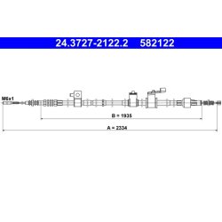 Câble de frein ATE 24.3727-2122.2 pour MITSUBISHI L200 OE MN102397