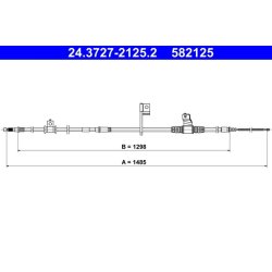 Brake Cable ATE 24.3727-2125.2 OE Ref MB520892
