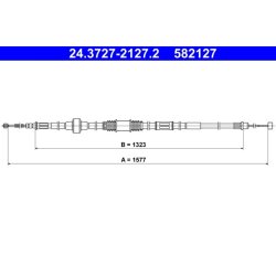 Câble de frein ATE 24.3727-2127.2 pour MITSUBISHI OUTLANDER OE MN102297