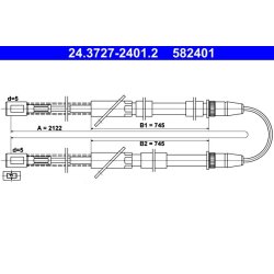 Brake Cable ATE 24.3727-2401.2 OE Ref 21213508180
