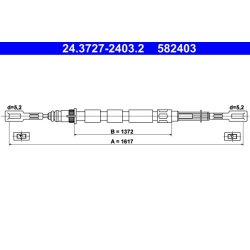 Brake Cable ATE 24.3727-2403.2 OE Ref 21083508180