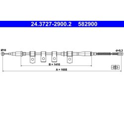 Brake Cable ATE 24.3727-2900.2 OE Ref 96230545