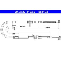Brake Cable ATE 24.3727-3103.2 OE Ref 5976022000