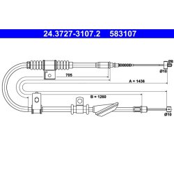 Brake Cable ATE 24.3727-3107.2 OE Ref 5976029301