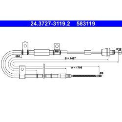 Brake Cable ATE 24.3727-3119.2 OE Ref 597702D010