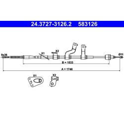 Brake Cable ATE 24.3727-3126.2 OE Ref 59760A6300
