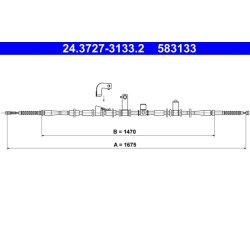 Câble de frein ATE 24.3727-3133.2 pour HYUNDAI SANTA OE 59760-2B600