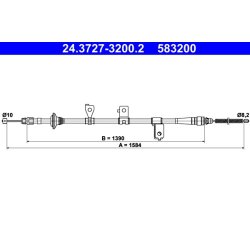 Brake Cable ATE 24.3727-3200.2 OE Ref 0K30A44420H