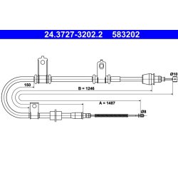 Câble de frein ATE 24.3727-3202.2 pour KIA PICANTO OE 59760-07000
