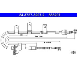 Câble de frein ATE 24.3727-3207.2 pour KIA PICANTO OE 59770-07310