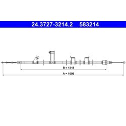Brake Cable ATE 24.3727-3214.2 OE Ref 597701G010