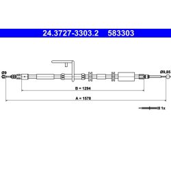 Brake Cable ATE 24.3727-3303.2 OE Ref LR001032