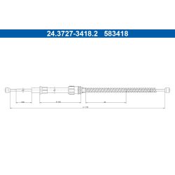 Brake Cable ATE 24.3727-3418.2 OE Ref 2Q0609721AA