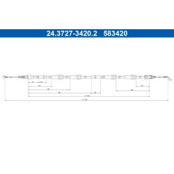 Câble de frein ATE 24.3727-3420.2 pour VW OE 7E3609701A