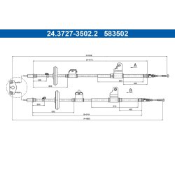 Brake Cable ATE 24.3727-3502.2 OE Ref 522140