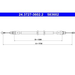 Câble de frein ATE 24.3727-3602.2 pour VAUXHALL, RENAULT, OE 95508423