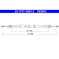 Câble de frein ATE 24.3727-3603.2 pour VAUXHALL, RENAULT, OE 93168952