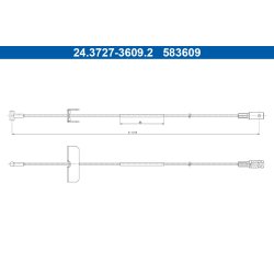 Câble de frein ATE 24.3727-3609.2 pour RENAULT TRAFIC OE 365300144R