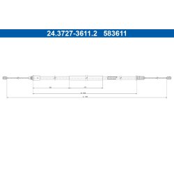 Câble de frein ATE 24.3727-3611.2 pour RENAULT, TWINGO, WIND OE 8200676001