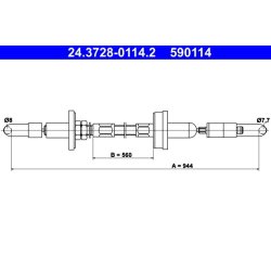 Clutch Cable ATE 24.3728-0114.2 OE Ref 321721335H