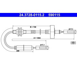 Clutch Cable ATE 24.3728-0115.2 OE Ref 443721335D
