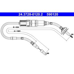 Clutch Cable ATE 24.3728-0120.2 OE Ref 191721335F