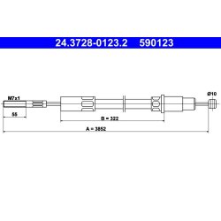 Clutch Cable ATE 24.3728-0123.2 OE Ref 251721335